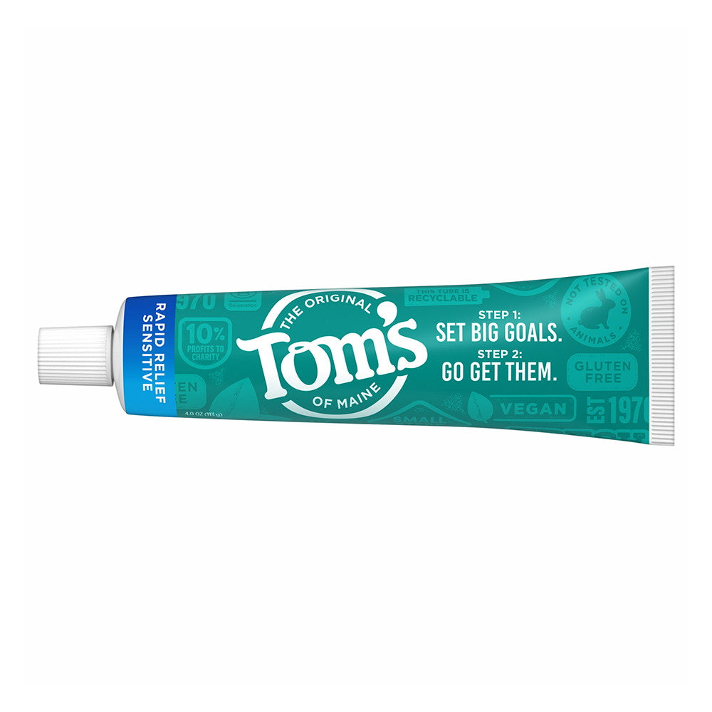 Toms of Maine Natural Toothpaste Rapid Relief Sensitive Fluoride Free Fresh Mint, 4 Oz